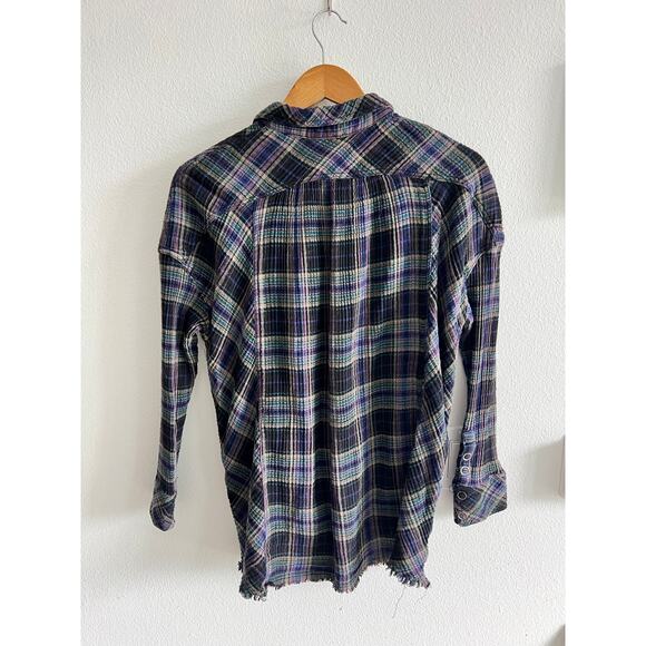 Free People Juniper Ridge Snap Side Plaid Buttondown Top XS - Picture 4 of 9